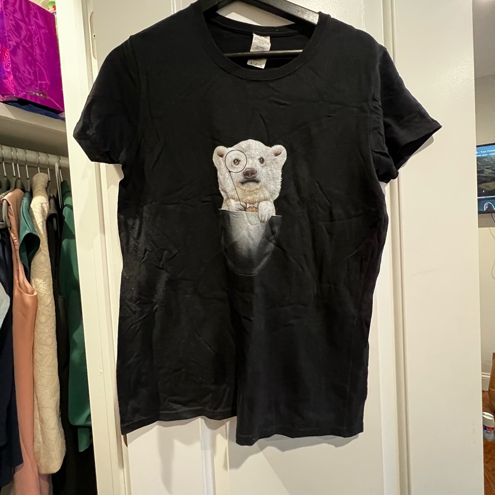 Polar bear black shirt